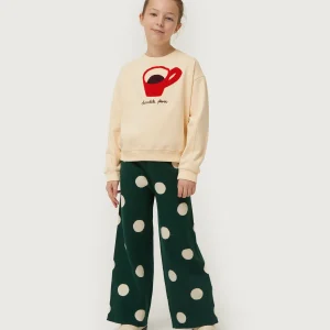 Sudadera de niña con print de café blanco crema