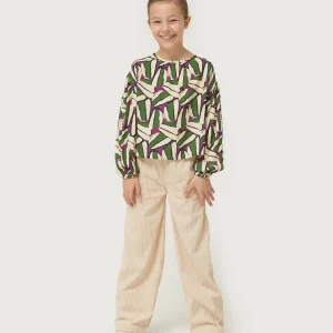 Top de niña estampado geométrico verde