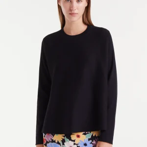 Jersey de punto evasé negro