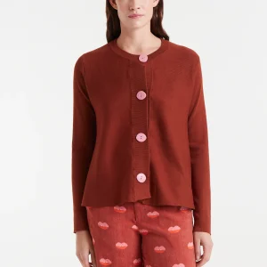 Cárdigan de punto envasé marrón