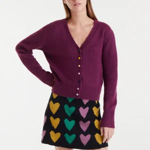 Cárdigan de punto burdeos