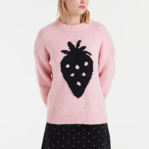 Jersey de punto jacquard con estampado Strawberry