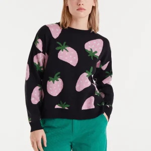 Jersey de punto jacquard con estampado Morango