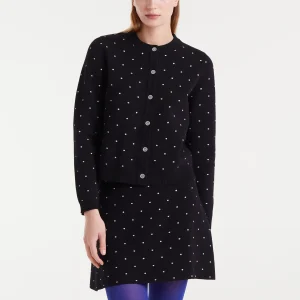 Cárdigan jacquard con mini puntos blanco