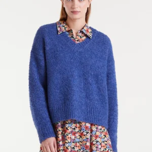 Jersey punto con textura azul