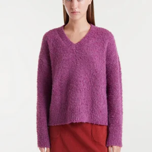 Jersey de punto con texturas buganvilla