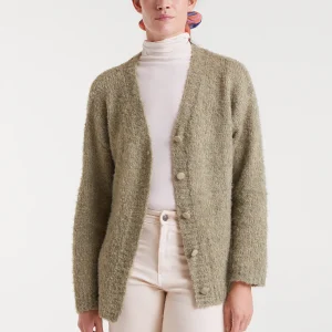 Chaqueta larga con textura verde