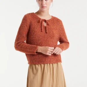 Jersey punto con textura naranja