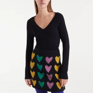 Top punto canalé negro