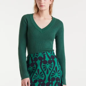 Top punto canalé verde