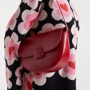 Bolso de hombro con piel sintética rojo