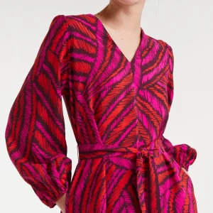 Vestido corto crepé ligero con estampado Fedora