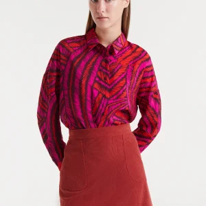 Camisa crepé ligero con estampado Fedora