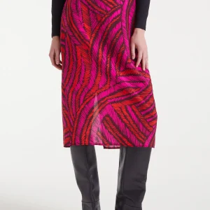 Falda midi crepé ligero con estampado Fedora