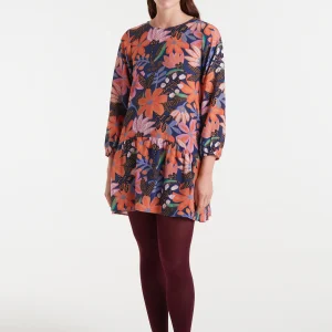 Vestido corto crepé ligero con estampado Tigerlily