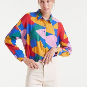 Camisa crepé ligero con estampado Cupido