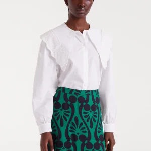 Camisa 100% algodón maxi solapa blanca