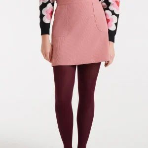 Falda corta de pana rosa