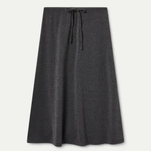 Falda midi  con lazada negra