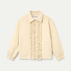 Chaqueta con detalle de cadenas beige