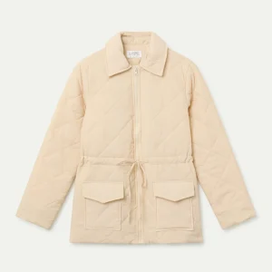 Abrigo cuello solapa blanco roto