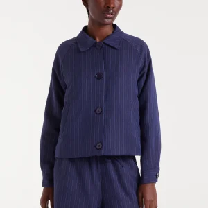 Chaqueta de raya diplomática azul