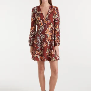 Vestido corto crepé ligero con estampado Daisy