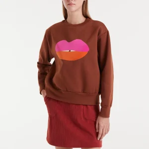 Sudadera con print de labios