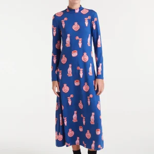 Vestido largo con estampado Porcelain