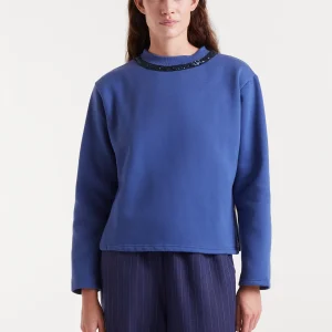 Sudadera cuello redondo con lentejuelas