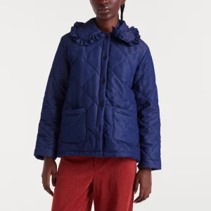 Chaqueta cuello solapa chambray azul