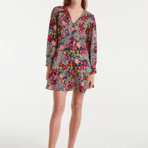 Vestido corto con estampado Giardino