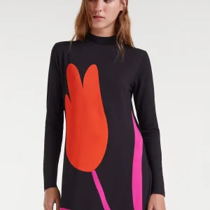 Vestido largo con estampado Big Tulip