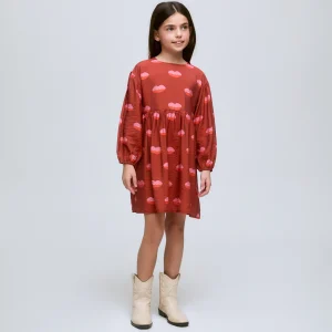 Vestido corto de niña estampado Lips