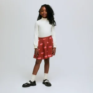 Falda corta de niña con estampado Lips