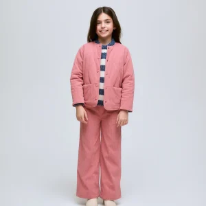 Chaqueta de niña acolchada rosa