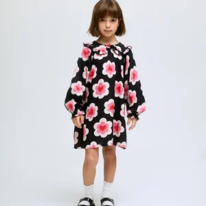 Vestido corto estampado Sweetheart con cuello babero.