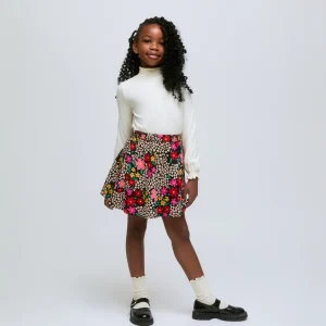 Falda corta de niña con estampado floral Giardino.