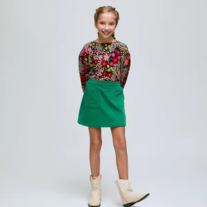 Top de niña de manga larga con estampado Giardino.