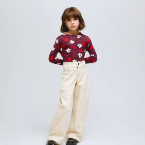 Camiseta de niña de manga larga con estampado floral Tulip