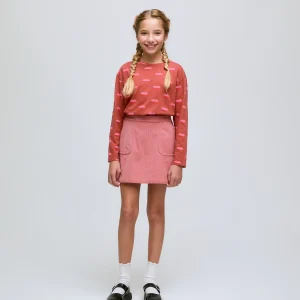 Camiseta de niña de manga larga con estampado Lips