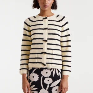 Cárdigan punto rayas blanco y negro