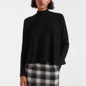 Jersey evasé cuello  perkins negro