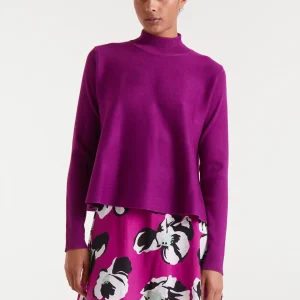 Jersey evasé cuello perkins magenta