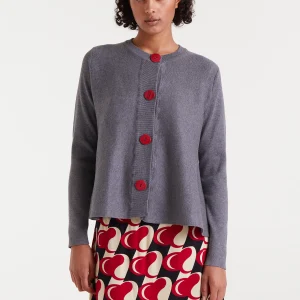 Cárdigan de punto evasé gris