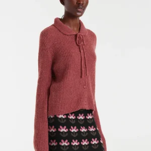 Cárdigan de punto con lazada óxido