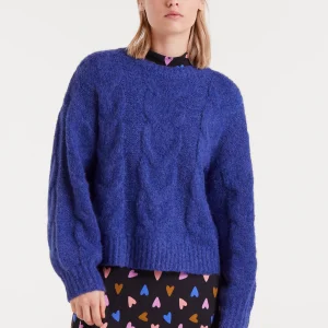 Jersey de punto encadenado azul