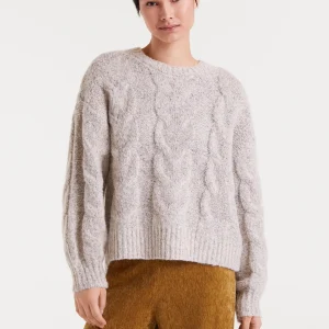 Jersey de punto encadenado blanco