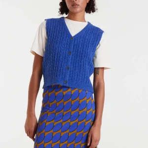 Chaleco de punto azul