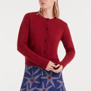 Cárdigan de punto rojo